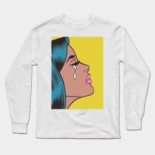 Pop Art Crying Girl Long Sleeve T-Shirt